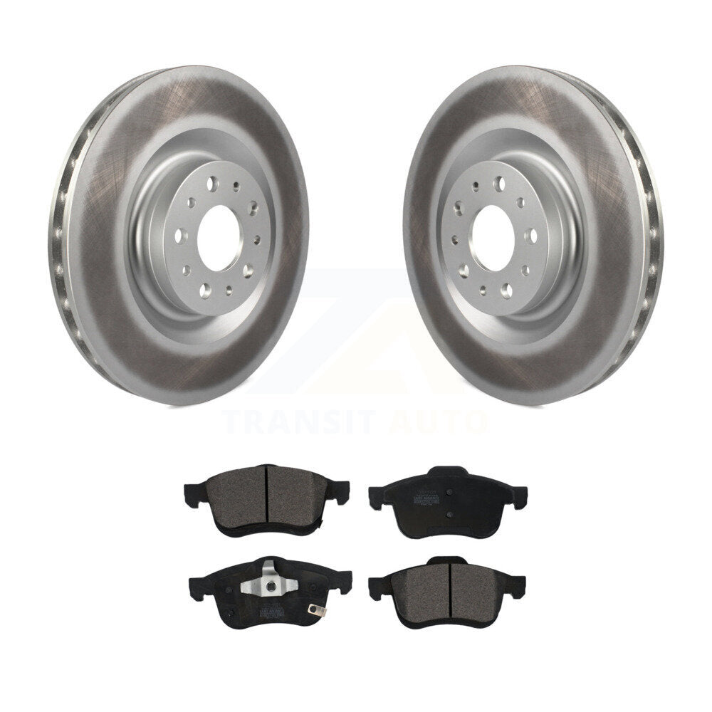 Front Coated Disc Brake Rotors And Ceramic Pads Kit For 2014-2020 Fiat 500L