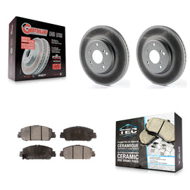Front Coated Disc Brake Rotors And Ceramic Pads Kit For Honda Accord HR-V