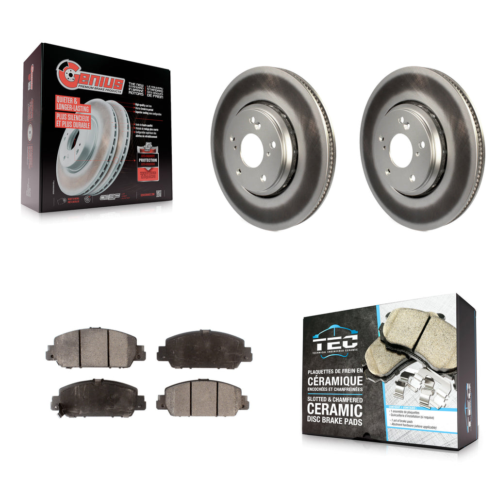 Front Coated Disc Brake Rotors And Ceramic Pads Kit For Honda Accord
