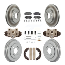 Charger l'image dans la galerie, Front Rear Coated Disc Brake Rotors Ceramic Pad &amp; Drum Kit (9Pc) For Honda Civic