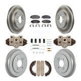 Front Rear Coated Disc Brake Rotors Ceramic Pad & Drum Kit (9Pc) For Honda Civic