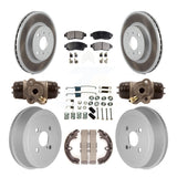 Front Rear Coated Brake Rotors Ceramic Pad Drum Kit (9Pc) For Toyota Corolla Geo