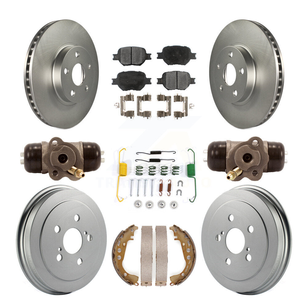 [Front+Rear] 03-05 Toyota Celica Coated Rotor Drum Brake Kit & Ceramic Pads For Max Braking