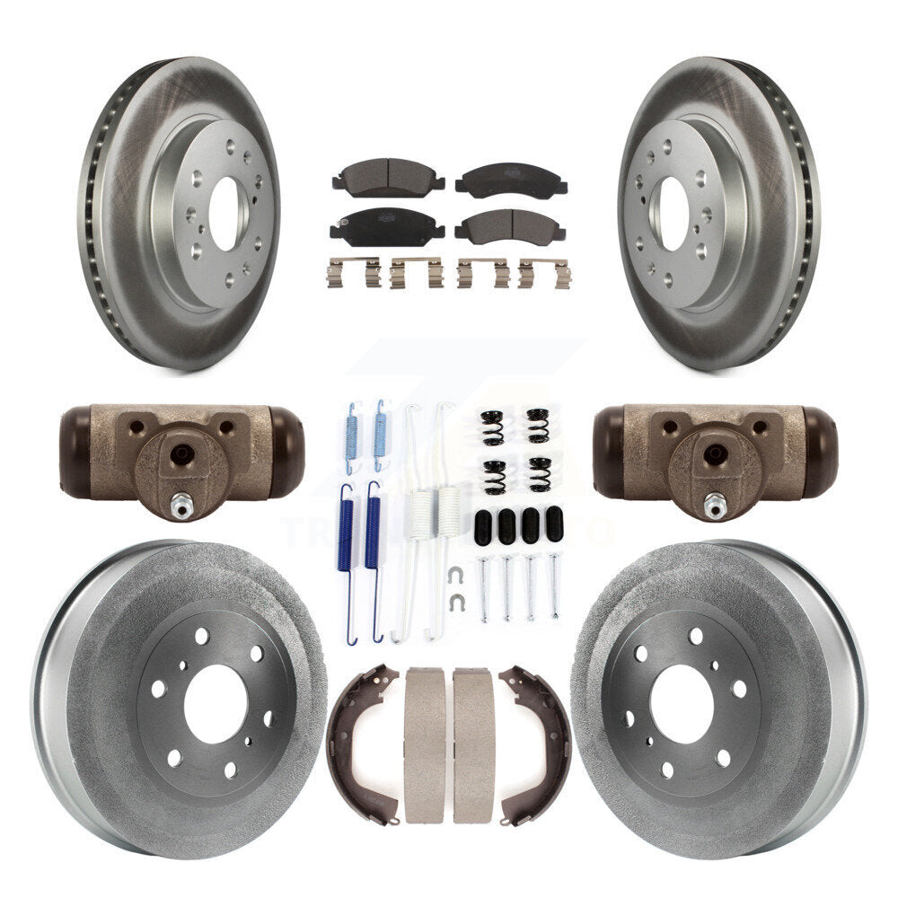 Front Rear Coated Brake Rotor Ceramic Pad Drum Kit (9Pc) For Chevrolet Silverado