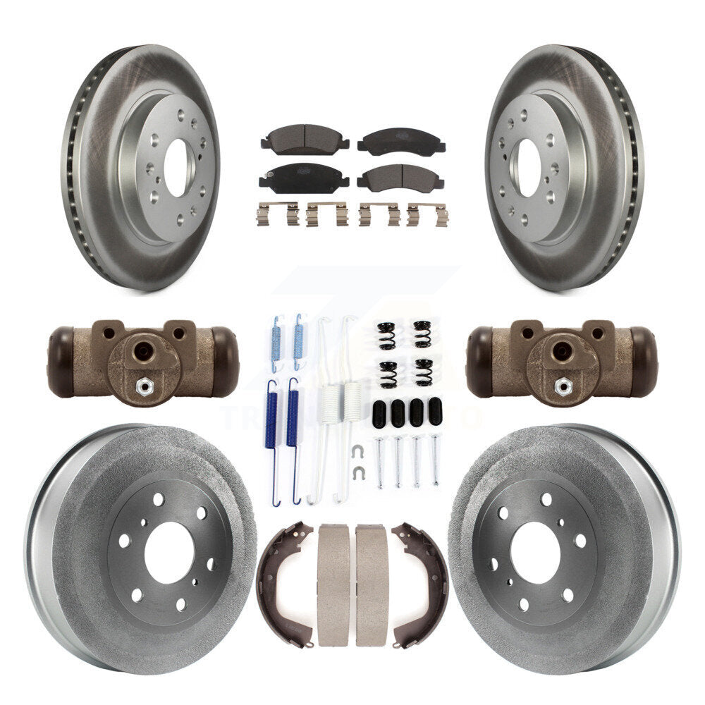 Front Rear Coated Brake Rotor Ceramic Pad Drum Kit (9Pc) For Chevrolet Silverado