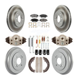 Front Rear Coated Disc Brake Rotors Ceramic Pad And Drum Kit (9Pc) For Honda Fit