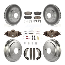 Load image into Gallery viewer, Front Rear Coated Brake Rotors Ceramic Pad Drum Kit (9Pc) For Hyundai Accent Kia