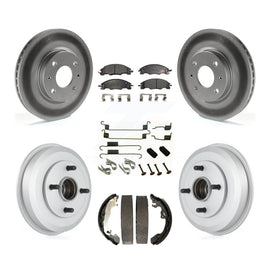 Front Rear Coated Disc Brake Rotor Ceramic Pad And Drum Kit (7Pc) For Ford Focus