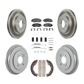 Front Rear Coated Disc Brake Rotors Ceramic Pad Drum Kit (7Pc) For Honda Insight