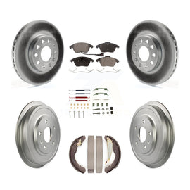 Front Rear Coat Disc Brake Rotor Ceramic Pad Drum Kit (7Pc) For Volkswagen Jetta
