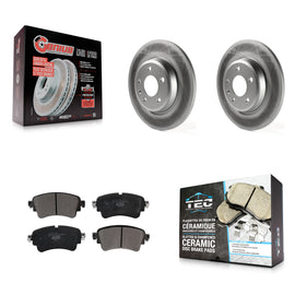Rear Coated Disc Brake Rotors And Ceramic Pads Kit For Audi A4 Quattro