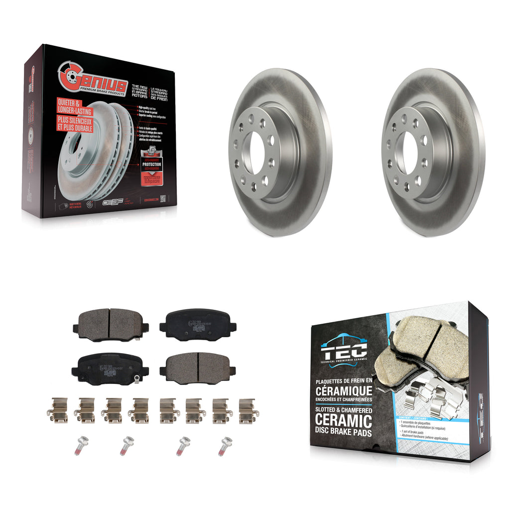 Rear Coated Disc Brake Rotors And Ceramic Pads Kit For Jeep Renegade Fiat 500X