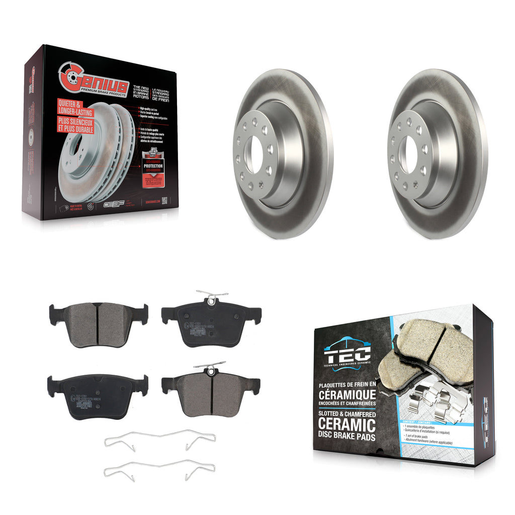 Rear Coated Disc Brake Rotor Ceramic Pad Kit For Volkswagen Tiguan Jetta Audi TT
