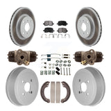 Front Rear Coated Disc Brake Rotor Ceramic Pad Drum Kit (9Pc) For Toyota Corolla