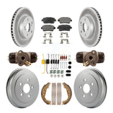 [Front+Rear] 04-07 Toyota Prius Coated Rotor Drum Brake Kit & Ceramic Pads For Max Braking