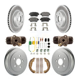 [Front+Rear] 2008 Toyota Prius Coated Rotor Drum Brake Kit & Ceramic Pads For Max Braking