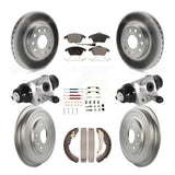 Front Rear Coat Disc Brake Rotor Ceramic Pad Drum Kit (9Pc) For Volkswagen Jetta