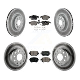 Front Rear Coated Disc Brake Rotors And Ceramic Pads Kit For Volkswagen Passat