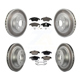 Front Rear Coated Disc Brake Rotors And Ceramic Pads Kit For Mercedes-Benz E350