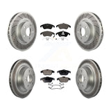 Front Rear Coated Disc Brake Rotors And Ceramic Pads Kit For Mercedes-Benz E350