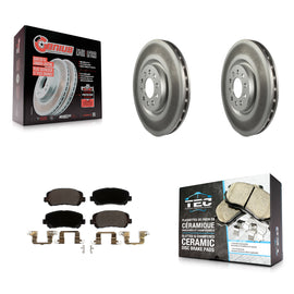 Front Coated Disc Brake Rotor And Ceramic Pad Kit For Jeep Cherokee Chrysler 200