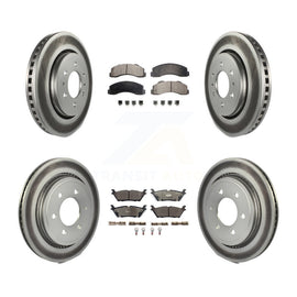 Front Rear Coated Disc Brake Rotors And Ceramic Pads Kit For Ford F-150