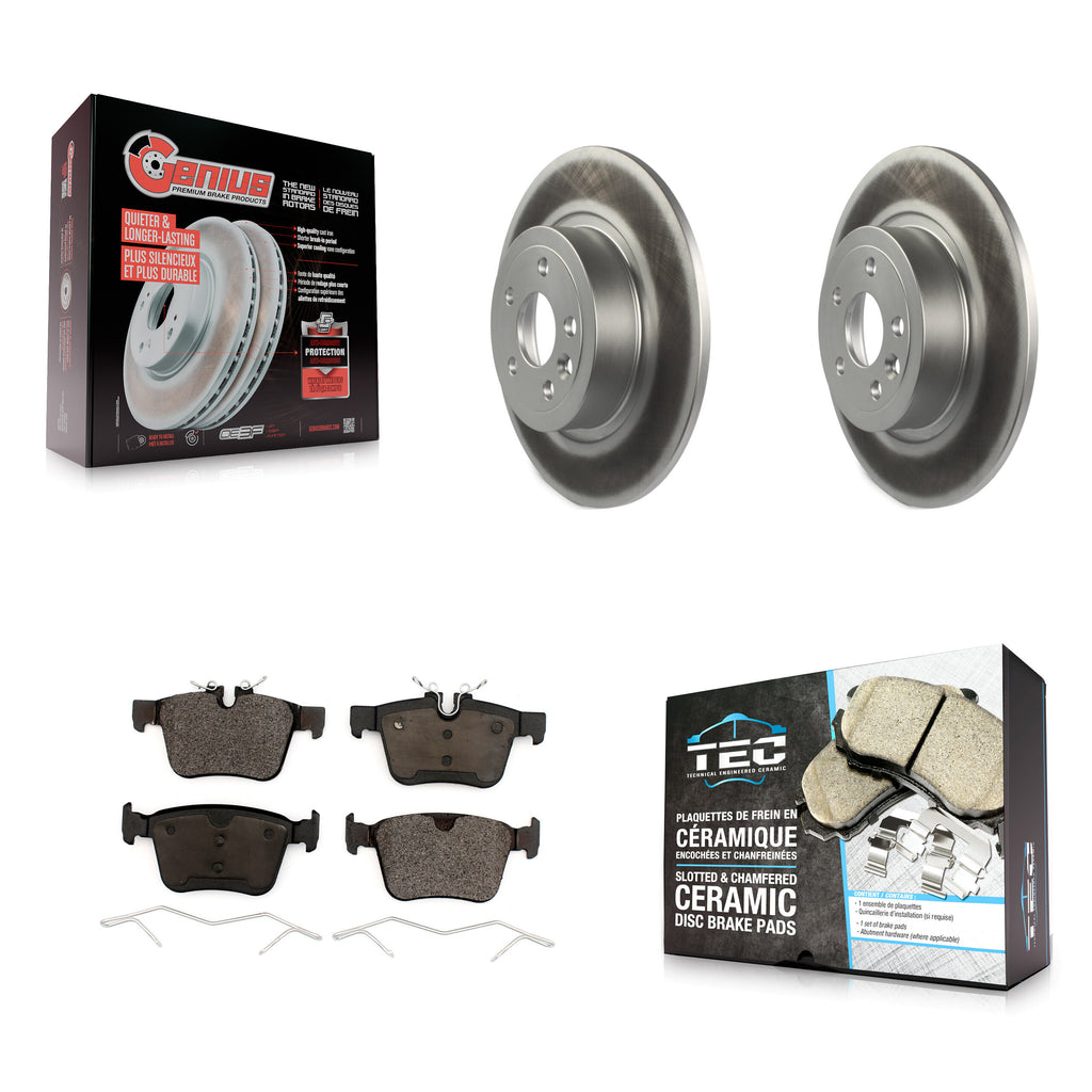 [Rear] 2016-2019 Land Rover Range Evoque Premium Coated Rotors & Ceramic Pads Brake Kit For Max Braking