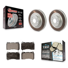 Charger l'image dans la galerie, Front Coated Brake Rotor &amp; Ceramic Pad Kit For Cadillac CTS CT6 Chevrolet Camaro