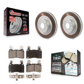 Front Coated Brake Rotor & Ceramic Pad Kit For Cadillac CTS Chevrolet Camaro CT6