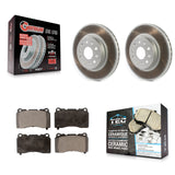 Front Coated Brake Rotor & Ceramic Pad Kit For Chevrolet Camaro Cadillac CTS CT6