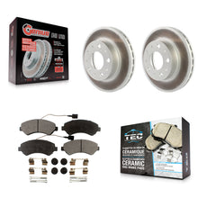 Charger l'image dans la galerie, Front Coated Disc Brake Rotor &amp; Ceramic Pad Kit For Ram ProMaster 1500 2500 3500