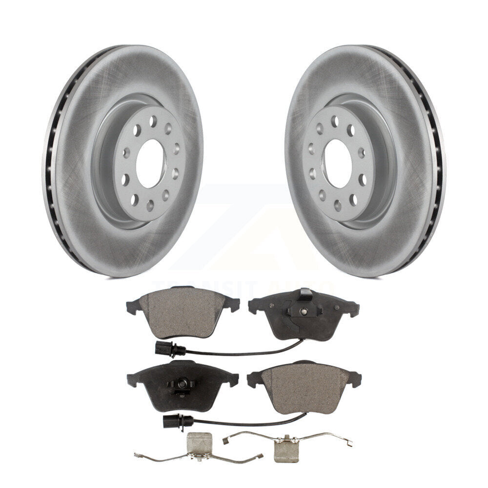 Front Coated Disc Brake Rotors And Ceramic Pads Kit For Volkswagen CC Passat