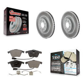Front Coated Disc Brake Rotors And Ceramic Pads Kit For Volkswagen CC Passat