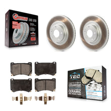 Charger l'image dans la galerie, Front Coated Disc Brake Rotors And Ceramic Pads Kit For Hyundai Genesis