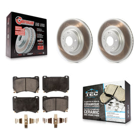 Front Coated Disc Brake Rotors And Ceramic Pads Kit For Hyundai Genesis