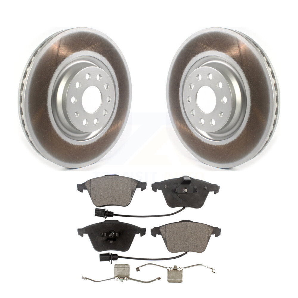 Front Coated Disc Brake Rotors And Ceramic Pads Kit For Volkswagen CC