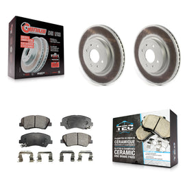 Front Coated Disc Brake Rotors And Ceramic Pads Kit For Kia Rio