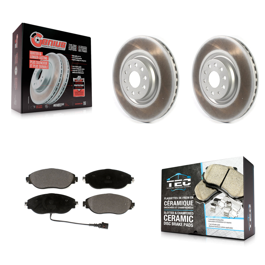 Front Coat Brake Rotor Ceramic Pad Kit For Volkswagen Tiguan Jetta GTI Audi Golf