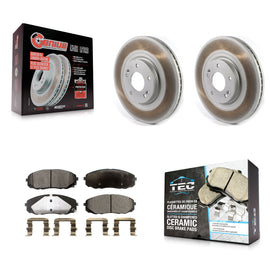 [Front] 2015-2020 Kia Sedona Premium Coated Rotors & Ceramic Pads Brake Kit For Max Braking