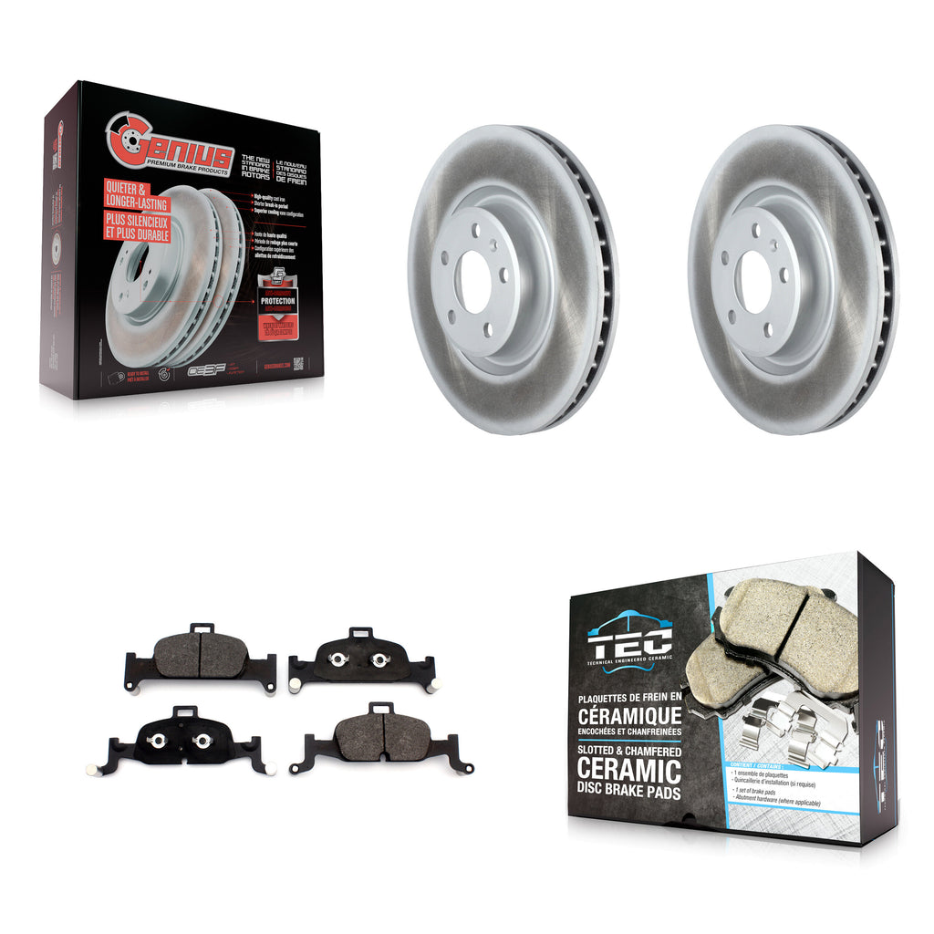 Front Coated Brake Rotors Ceramic Pad Kit For Audi Q5 A4 A5 Quattro A6 Sportback