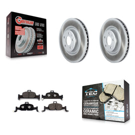 Front Coated Brake Rotors Ceramic Pad Kit For Audi Q5 A4 A5 Quattro A6 Sportback