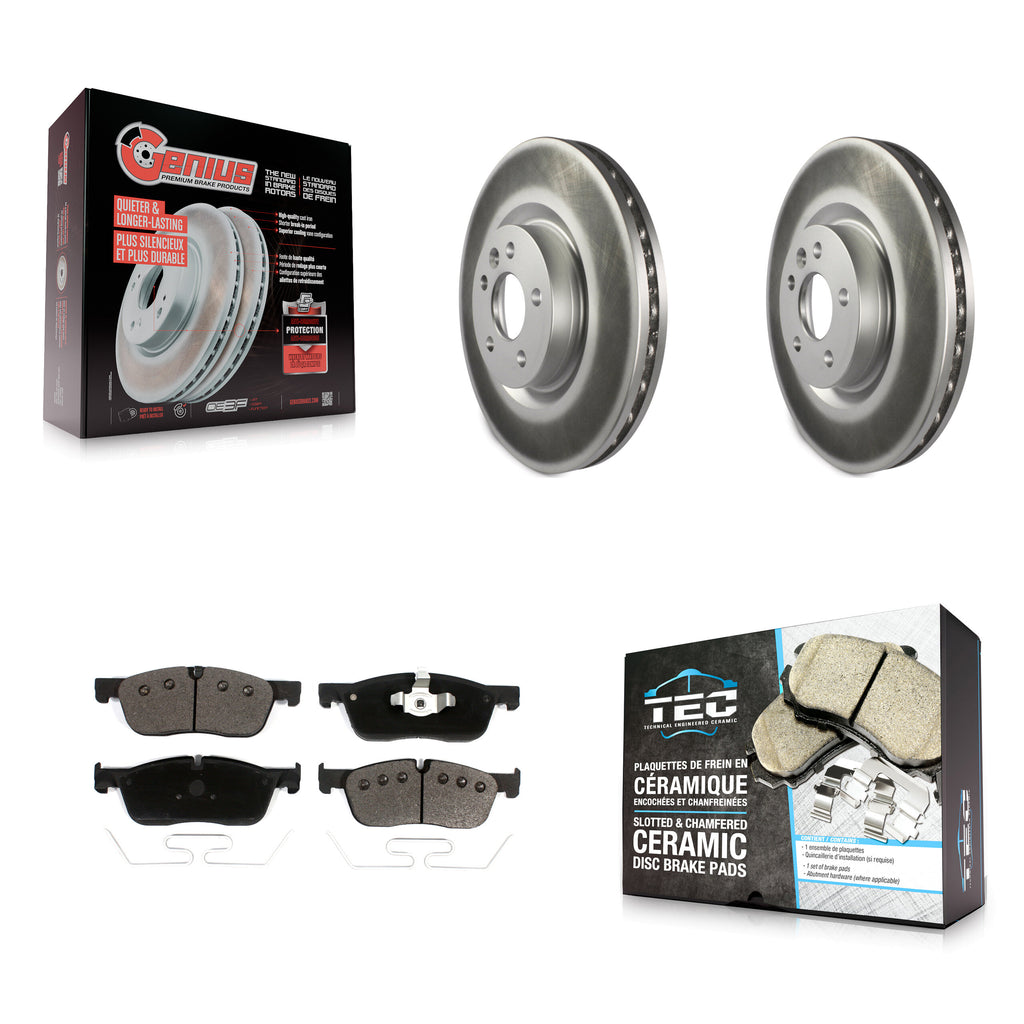 Front Coat Disc Brake Rotor Ceramic Pad Kit For Land Rover Discovery Sport Range