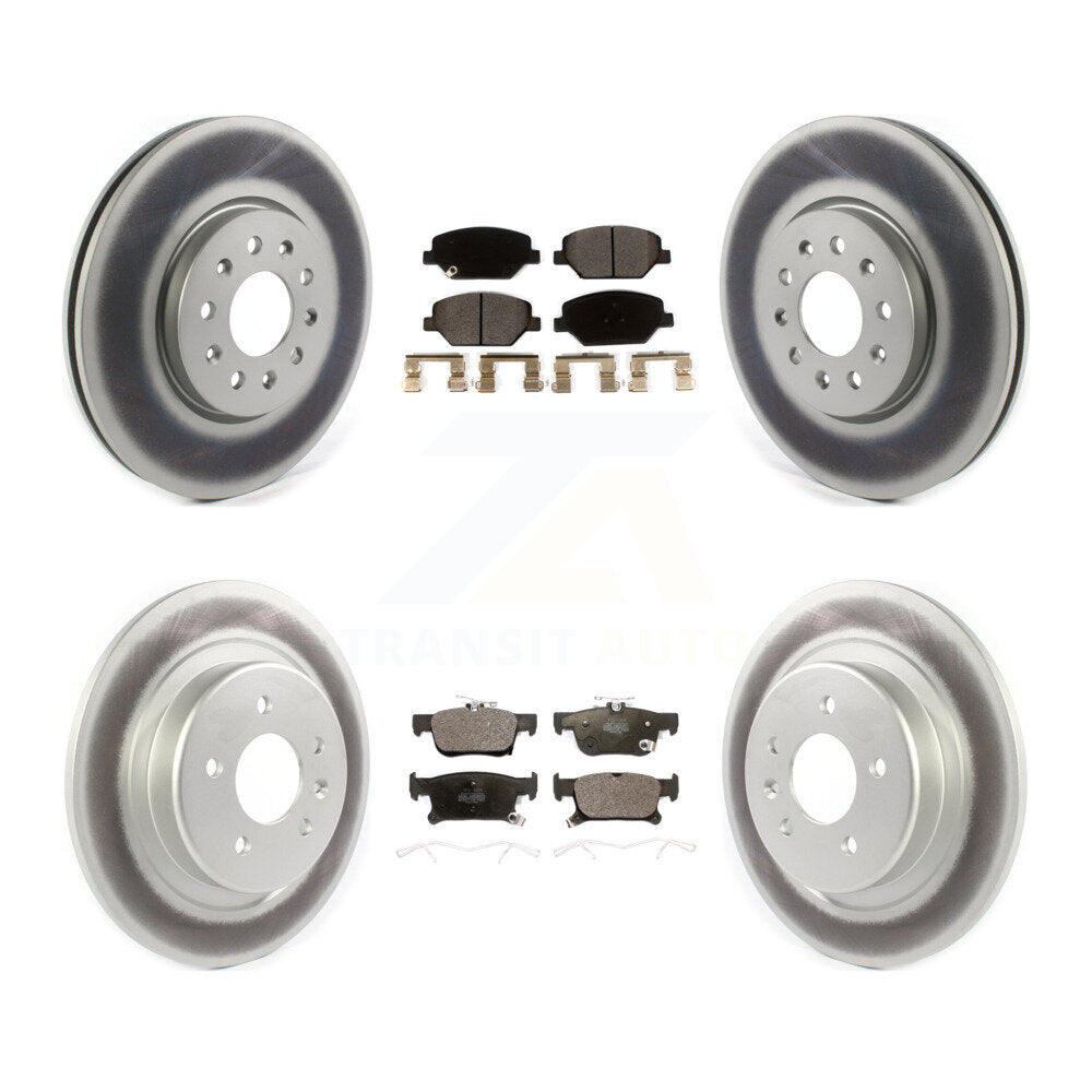 Front Rear Coated Disc Brake Rotors And Ceramic Pads Kit For Buick Envision