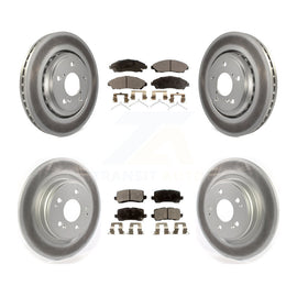 Front Rear Coated Disc Brake Rotors And Ceramic Pads Kit For Acura MDX