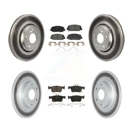 Front Rear Coated Disc Brake Rotors And Ceramic Pads Kit For Honda Civic