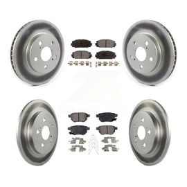 Front Rear Coat Disc Brake Rotors Ceramic Pad Kit For Toyota Prius Corolla Prime