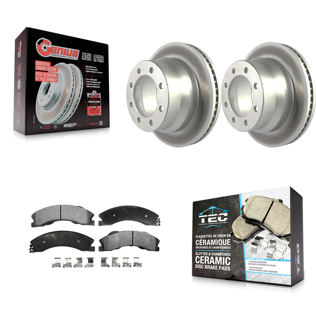 Rear Coat Brake Rotor Ceramic Pad Kit For Chevrolet Express 3500 GMC Savana 4500