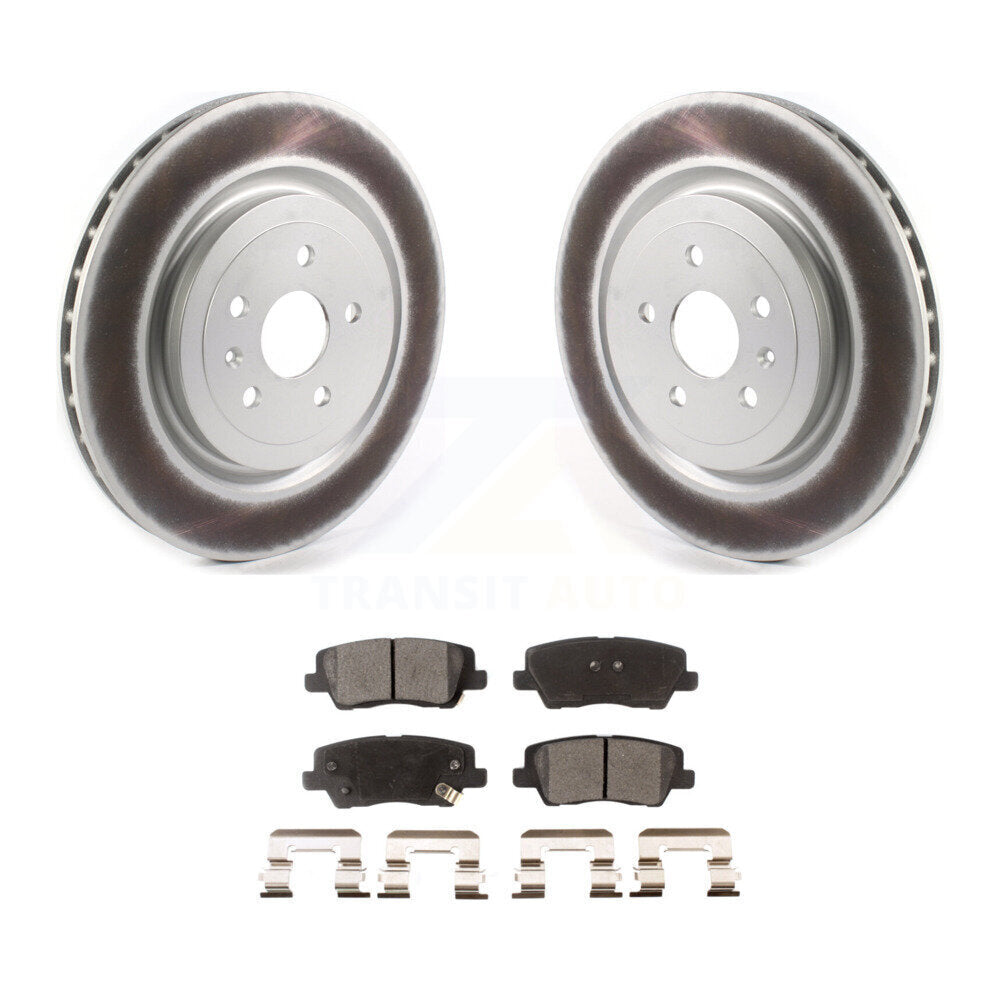 Rear Coated Disc Brake Rotors And Ceramic Pads Kit For 2015 Cadillac CTS 6.2L