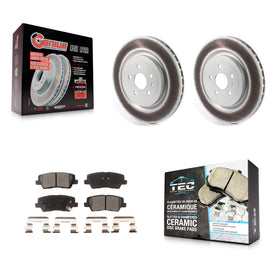 [Rear] 2015 Cadillac CTS 6.2L Premium Coated Rotors & Ceramic Pads Brake Kit For Max Braking