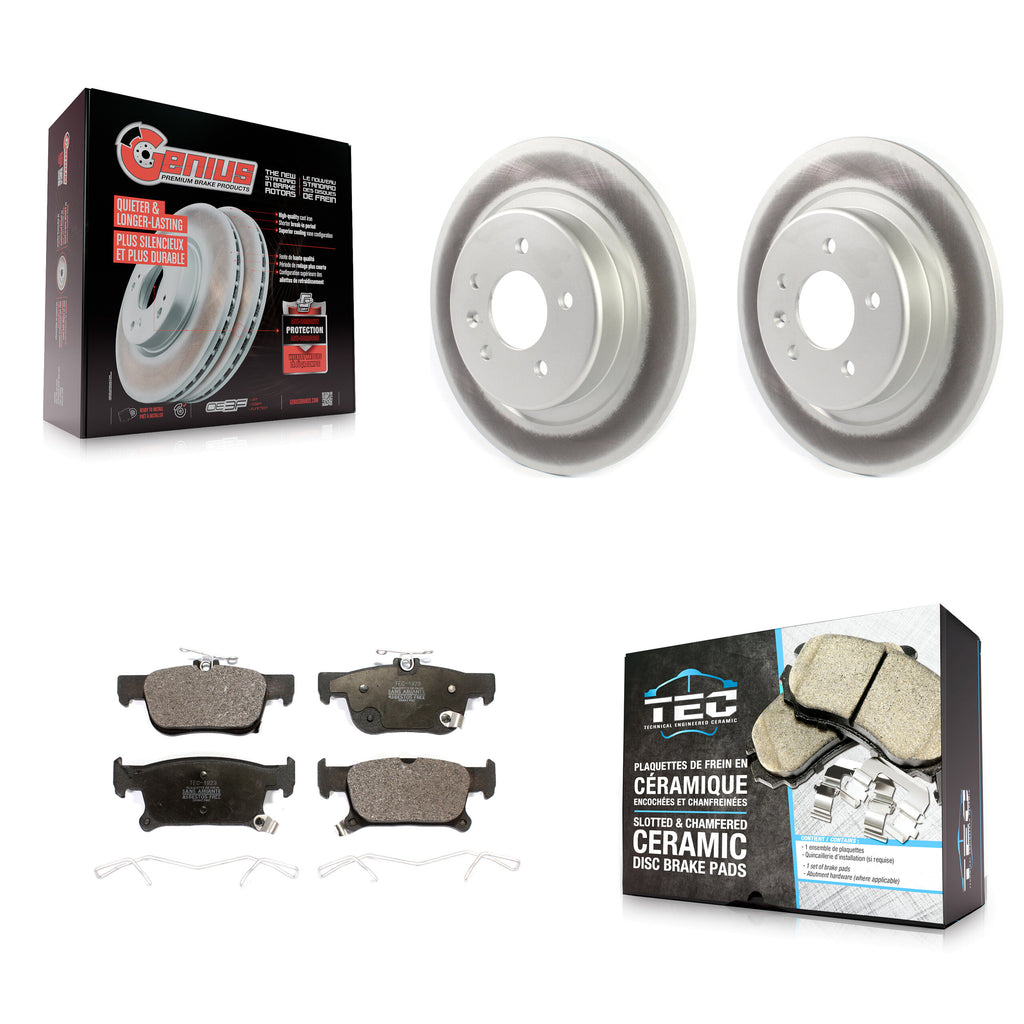 Rear Coated Disc Brake Rotors And Ceramic Pads Kit For Buick Envision